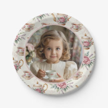 Vintage Tea Party Girl Birthday Photo