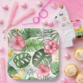 Assiettes En Carton Vintage tropical (Fête)