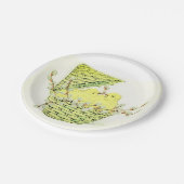 Assiettes En Carton Vintages poussins de Pâques (Angle)