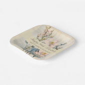 Assiettes En Carton Vintaqe botanique Fleur sauvage 80e anniversaire (Angulaire)