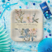 Assiettes En Carton Vintaqe Botanique Fleur sauvage 90e anniversaire (Fête)