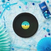 Assiettes En Carton Vinyle musical drôle de regard mangeant la (Fête)