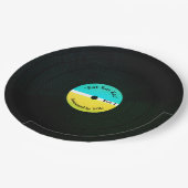 Assiettes En Carton Vinyle musical drôle de regard mangeant la (Angle)