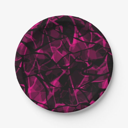 Assiettes En Carton violet Abstrait (Devant)