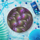 Assiettes En Carton Violet Abstrait violet violet kaki fractal (Fête)
