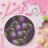 Assiettes En Carton Violet Abstrait violet violet kaki fractal (Fête)