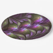 Assiettes En Carton Violet Abstrait violet violet kaki fractal (Angle)