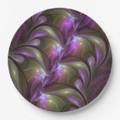 Assiettes En Carton Violet Abstrait violet violet kaki fractal (Devant)