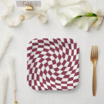 Assiettes En Carton Violet Bourgogne Mariage Collection Vérifier À dam<br><div class="desc">Les produits de la fête de mariage mariée à thème de couleur rouge bordeaux foncé moderne. À feuillage persistant rétro tendance chèques dépoli design,  dépoli plaques de papier à damiers dans belle élégante et chic couleur bordeaux foncé et blanc.</div>