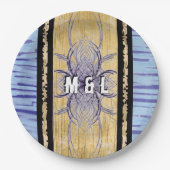 Assiettes En Carton Violet et bois Abstrait par Alexandra Cook (Devant)