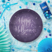 Assiettes En Carton Violet Faded Magical Stars Joyeux Halloween Party (Fête)