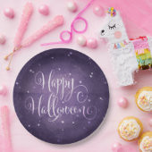 Assiettes En Carton Violet Faded Magical Stars Joyeux Halloween Party (Fête)