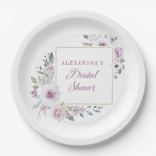 Assiettes En Carton Violet   Fête des mariées florale