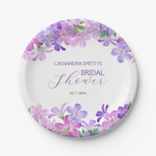 Assiettes En Carton Violet Géranium Mariage Brunch Shower 