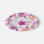 Assiettes En Carton Violet rose (Angle)