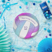 Assiettes En Carton violet rose bleu coloré volley anniversaire (Fête)