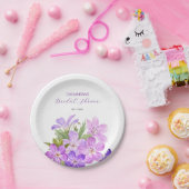 Assiettes En Carton Violet rose Geranium Fête des mariées florale (Fête)