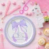 Assiettes En Carton Violet Ruban bébé fille douche (Fête)