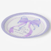 Assiettes En Carton Violet Ruban bébé fille douche (Angle)