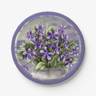 Assiettes En Carton violettes dans un bocal de lune