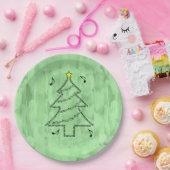 Assiettes En Carton Violin Text Christmas Tree (Fête)