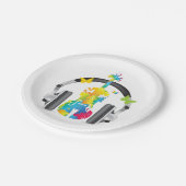 Assiettes En Carton Violon Abstrait avec casque et musique (Angle)