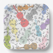 Assiettes En Carton Violons Et Notes Musicales (Recto)