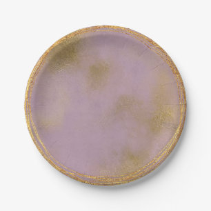 Assiettes En Carton Vip Abstrait Gold Lilac Purple Glass Party