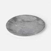 Assiettes En Carton Vip Abstrait gris Graphite Silver Marble Party (Angle)
