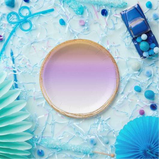 Assiettes En Carton Vip Ombre violet or Lilac violet (Fête)