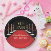 Assiettes En Carton VIP Pass Hollywood Tapis rouge Anniversaire (Fête)