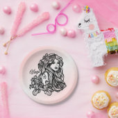 Assiettes En Carton Virgo La Vierge Zodiac rose (Fête)