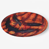 Assiettes En Carton Visage Citrouille d'Halloween (Angle)
