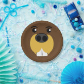 Assiettes En Carton Visage de castor (Fête)