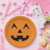 Assiettes En Carton Visage de citrouille de Halloween Jack-o'-lantern (Fête)