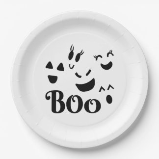Assiettes En Carton Visage de Fantôme Mignon et Fantaisiste, Bouh, Thè
