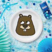 Assiettes En Carton Visage de la marmotte (Fête)