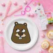 Assiettes En Carton Visage de la marmotte (Fête)