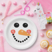 Assiettes En Carton Visage de neige (Fête)