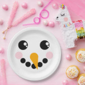 Assiettes En Carton Visage de neige (Fête)