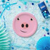Assiettes En Carton Visage de porc (Fête)