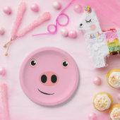 Assiettes En Carton Visage de porc (Fête)