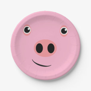 Assiettes En Carton Visage de porc