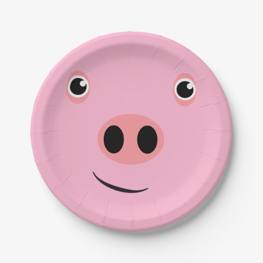 Assiettes En Carton Visage de porc (Devant)