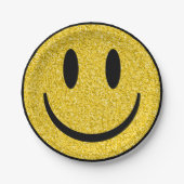 Assiettes En Carton Visage de sourire parties scintillant (Devant)