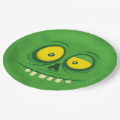 Assiettes En Carton Visage du monstre vert d'Halloween (Angle)