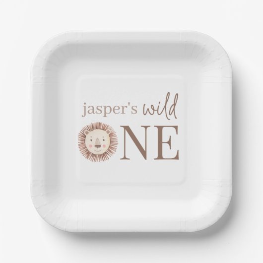 Assiettes En Carton Visage d'un lion sauvage (Recto)