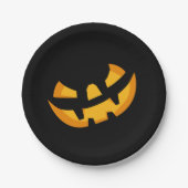 Assiettes En Carton Visage Jack-O-Lantern (Devant)