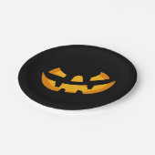 Assiettes En Carton Visage Jack-O-Lantern (Angle)
