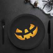 Assiettes En Carton Visage Jack-O-Lantern